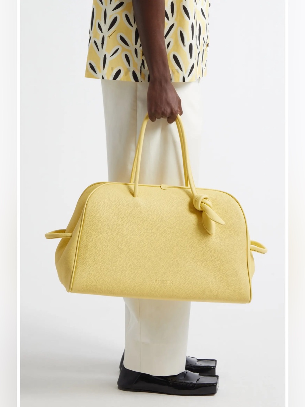 Jacquemus Le Grand Turismo Leather Tote Bag Butter Yellow HTF STUNNING
